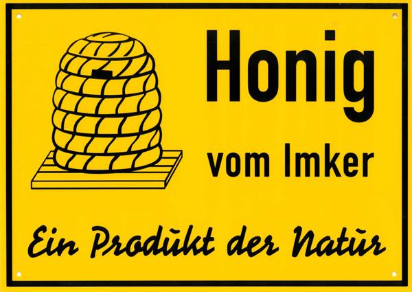 Werbeschild "Honig vom Imker"