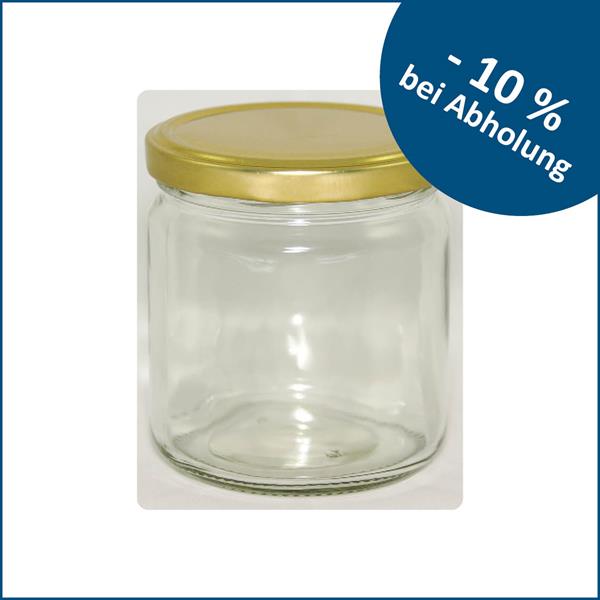 Twist-Off Glas für 500g mit Deckel (Gold)