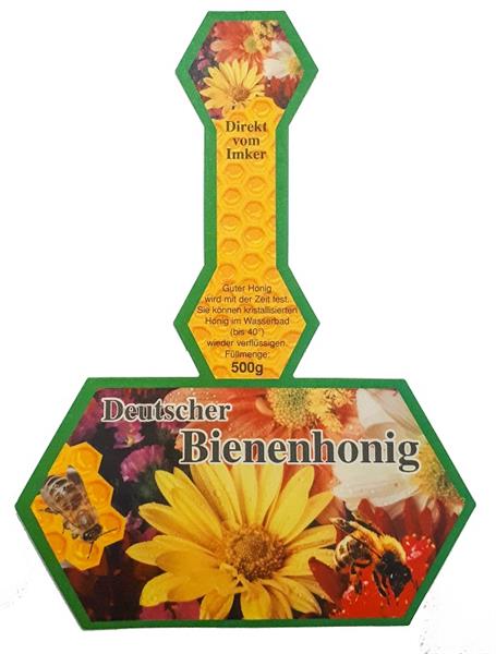 Etikett "Deutscher Bienenhonig" (Gewährverschluss) 500 g