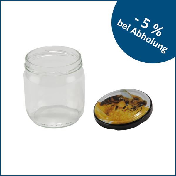 Twist-Off Glas für 250g mit Deckel (Bienenmotiv)