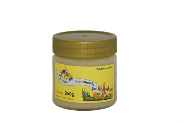 Etikett "Deutscher Bienenhonig" (gelb, gummiert) 250 g