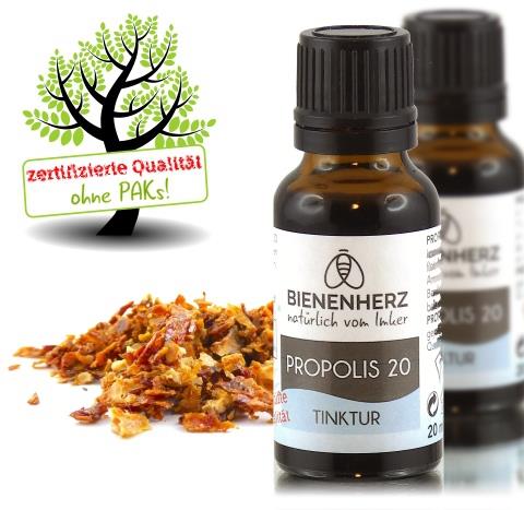 BIENENHERZ® PROPOLIS Tinktur 20 (20ml 20% Qualitätstinktur Dr. Wöll®)